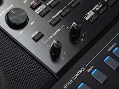 Close-up of Yamaha Arrange Workstation PSR-SX920 Assignable button and Live Control knobs