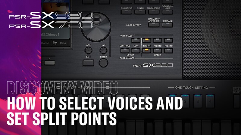 Cách chọn Voice và thiết lập điểm chia bàn phím (Split Point)