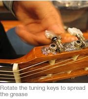 Tuning keys are smoother with instrument grease