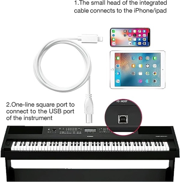 Kết nối điện thoại iPhone với đàn piano Yamaha qua cổng USB