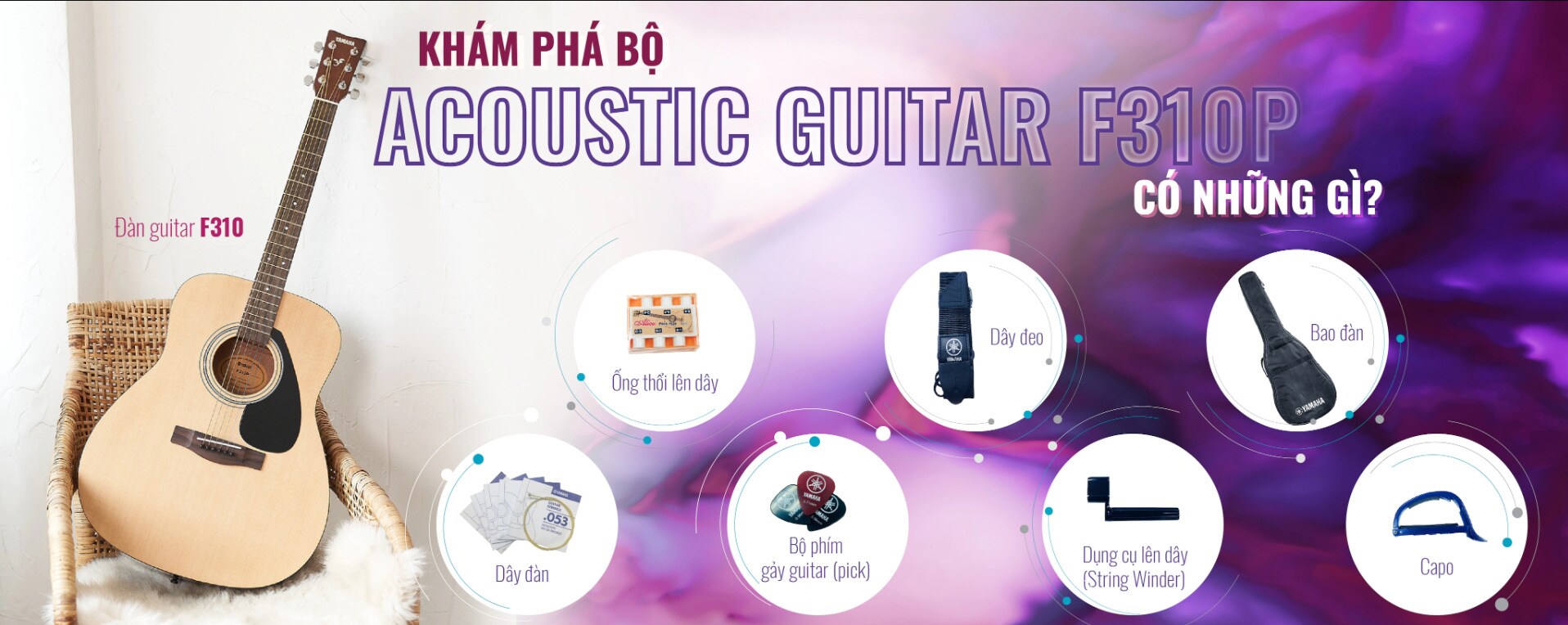 Trọn bộ đàn guitar F310P - Sự lựa chọn hoàn hảo cho người mới bắt đầu