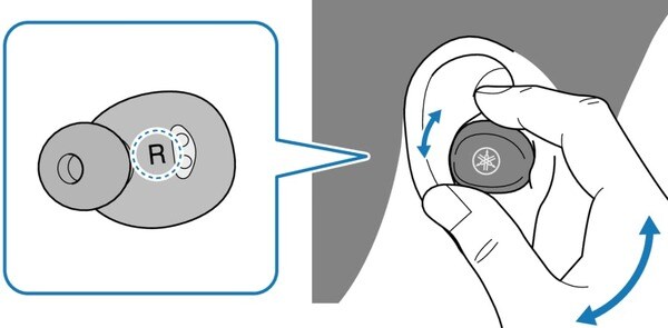 Xoay nhẹ tai nghe sao cho khớp với ống tai