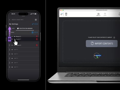 Hình ảnh màn hình chỉnh sửa dữ liệu đăng ký của Ứng dụng Yamaha và màn hình nhập nội dung người dùng trên PC.