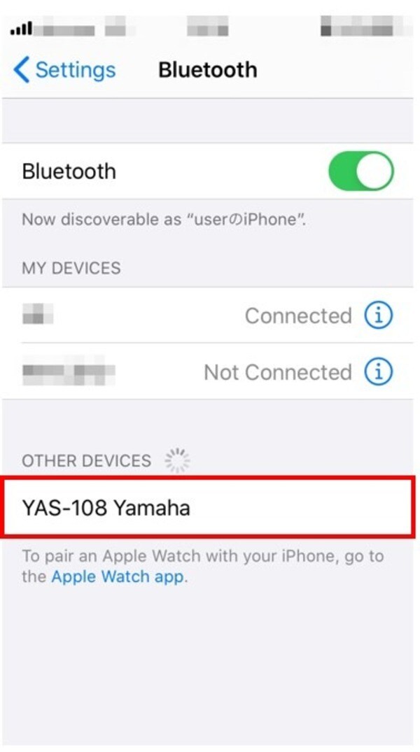 Nhấn vào tên loa soundbar trên Cài đặt Bluetooth của điện thoại để thực hiện ghép nối 