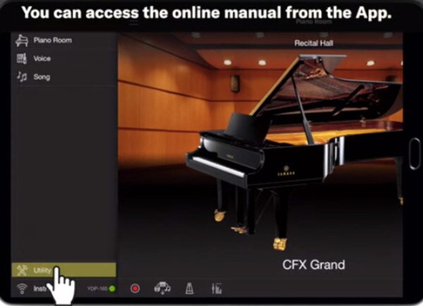 Bạn vào ứng dụng Smart Pianist, chọn “Utility”