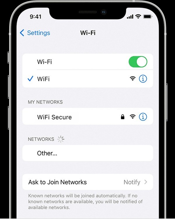Kết nối Wifi trên điện thoại iPhone