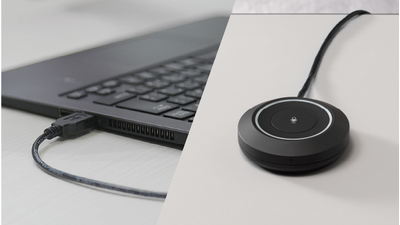 Ảnh kết hợp PC kết nối USB và bộ điều khiển một chạm, thể hiện “Không cần chuẩn bị hay vận hành phức tạp”