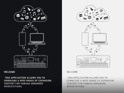 The Image of Yamaha Application EXPANSION EXPLORER's Light and Dark Modes which user can switch in the App.