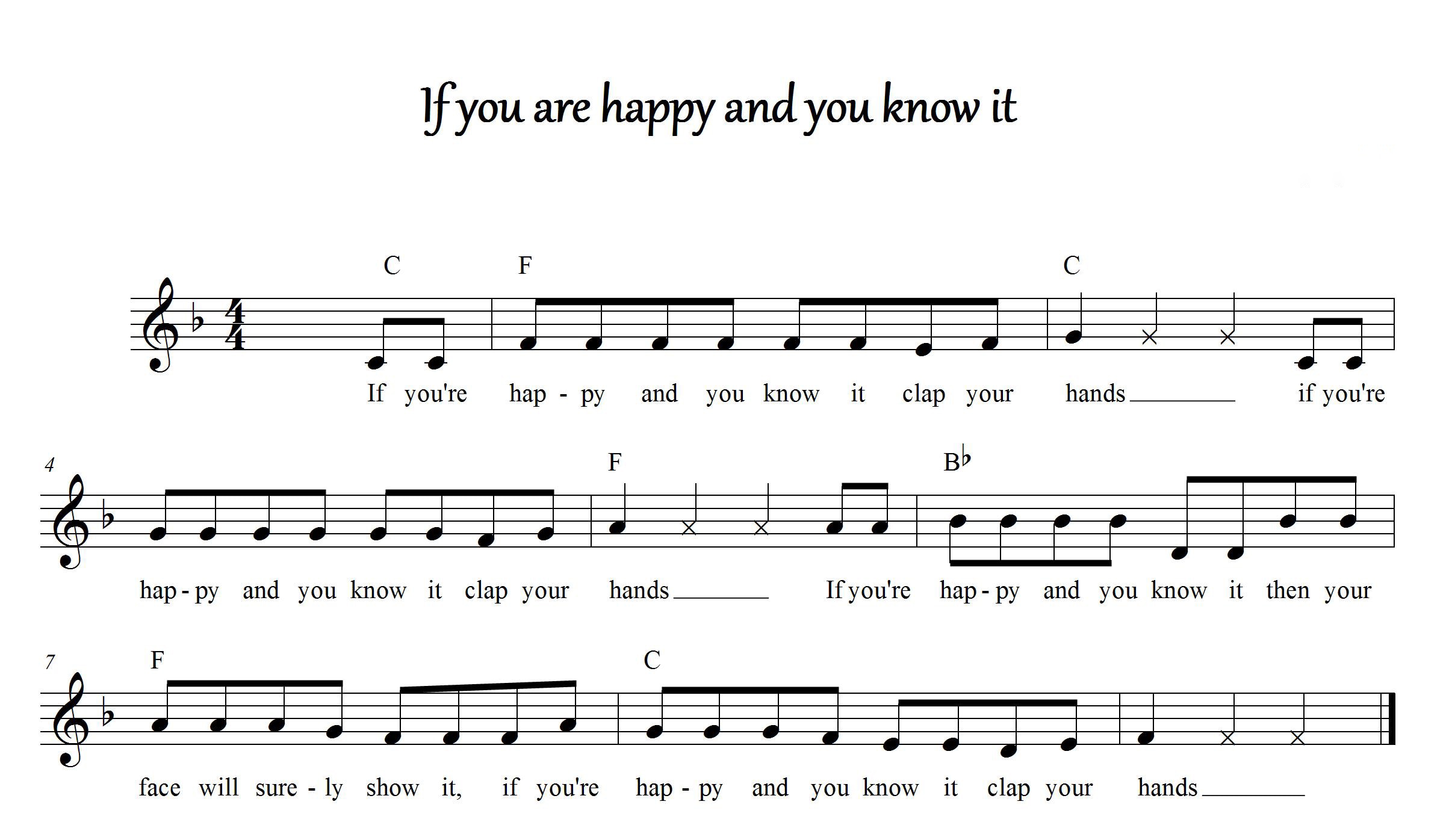 Sheet nhạc If You’re Happy And You Know It 
