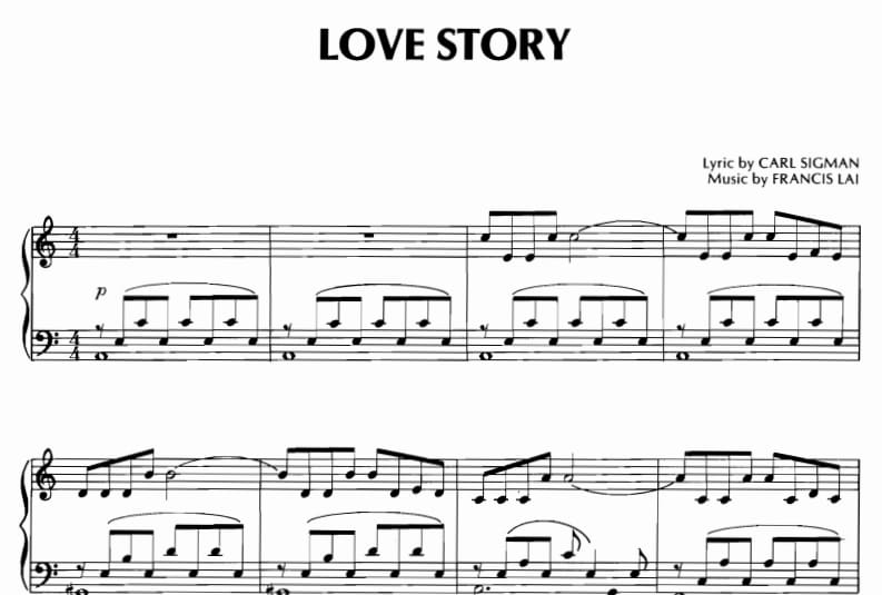 Sheet nhạc Love story