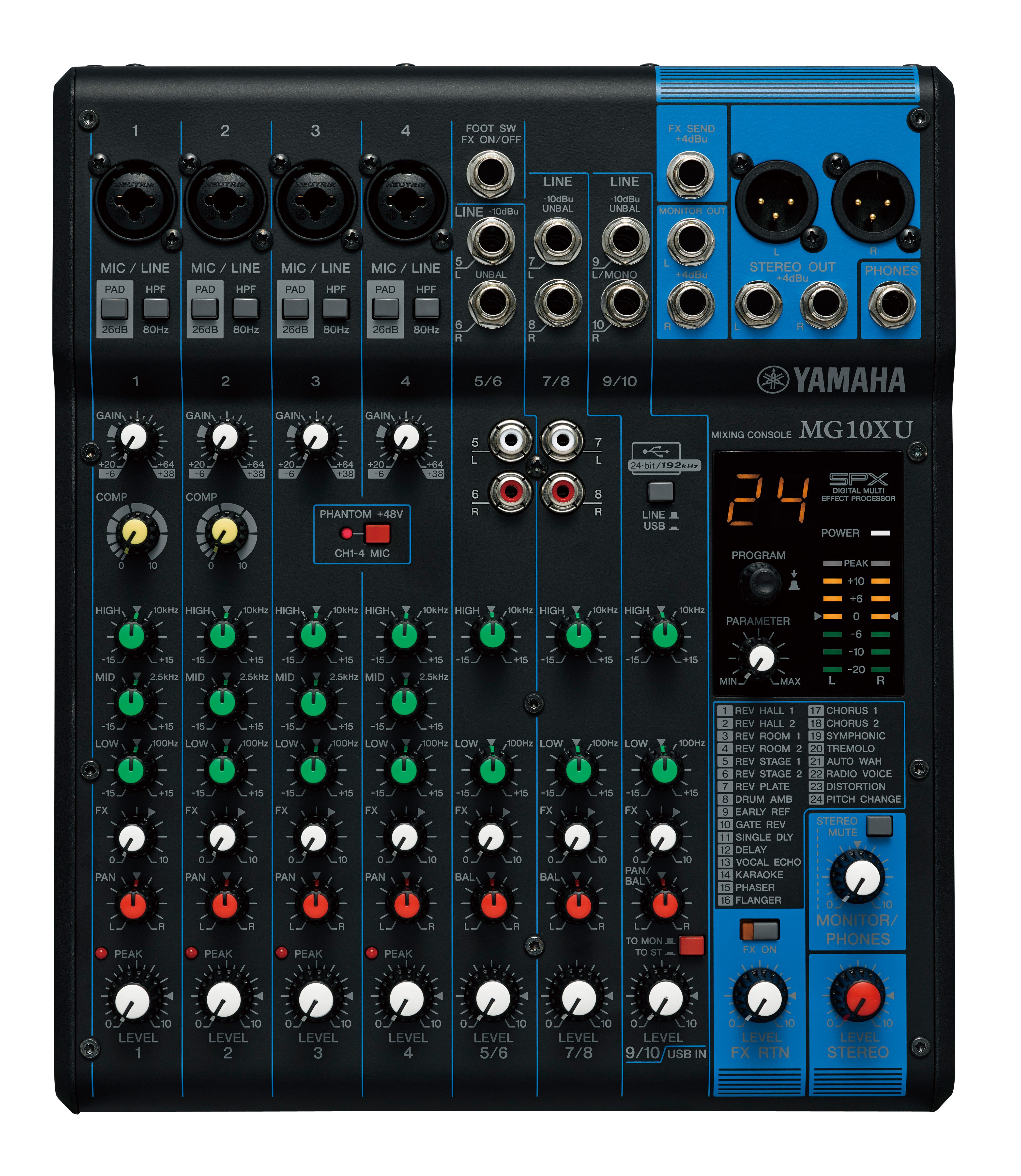 Yamaha Mixing Console MG10XU front