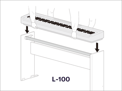 A diagram showing two people setting the P-143 on the optional stand
