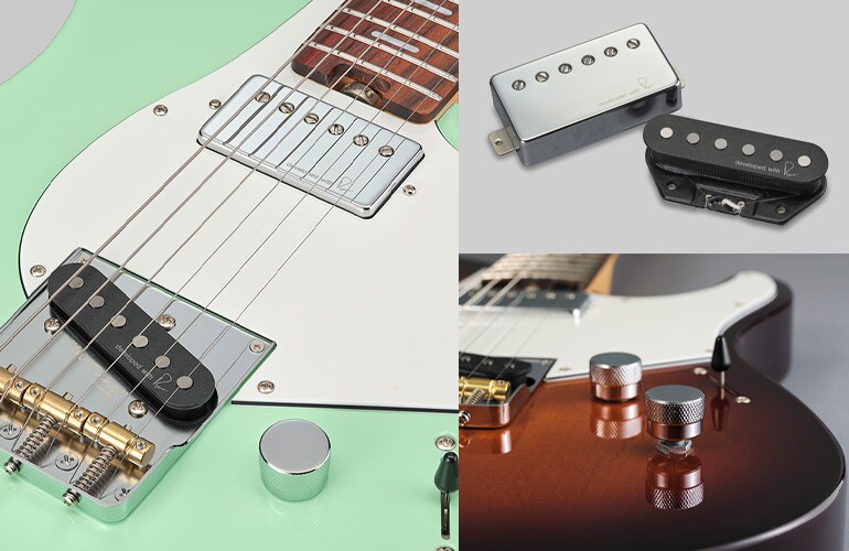 Cận cảnh pickup và núm tone của Pacifica SC Standard Plus