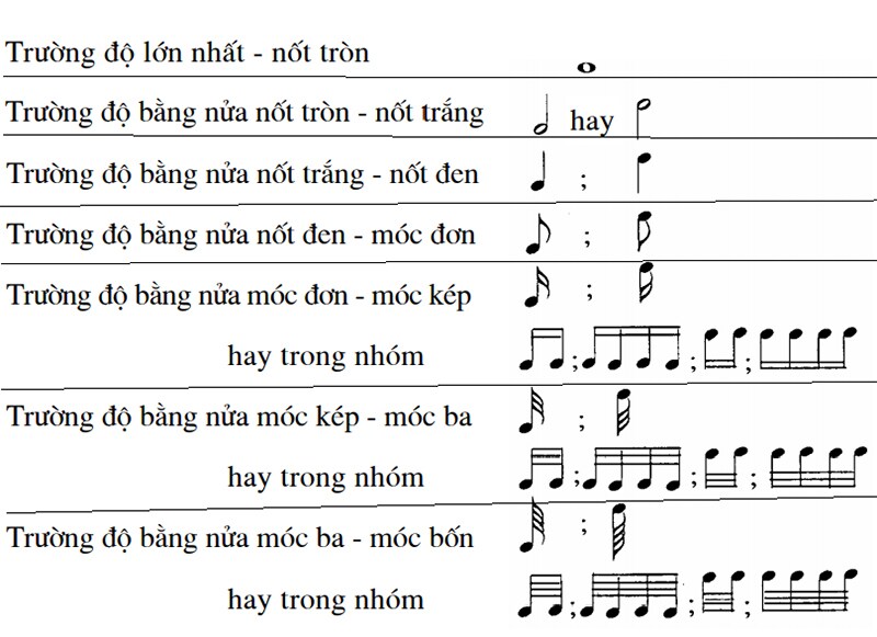 Cần nắm rõ trường độ của các nốt nhạc trong nhạc lý 