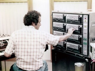 Dr. John Chowning of Stanford University designing sounds using the GS1 voice programmer
