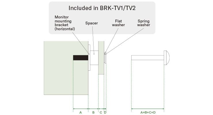 Tôi đã cố gắng lắp đặt CS-800/CS-500 trên TV bằng BRK-TV1 / BRK-TV2, nhưng các ốc vít kèm theo (M8 x 15mm hoặc M8 x 35mm) không có chiều dài phù hợp.