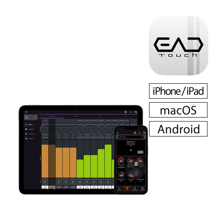 Biểu tượng ứng dụng EAD Touch và màn hình điều khiển